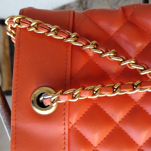 Tangerine Dream Bag Tote Satchel Purse Chanel style - Picture 11 of 13